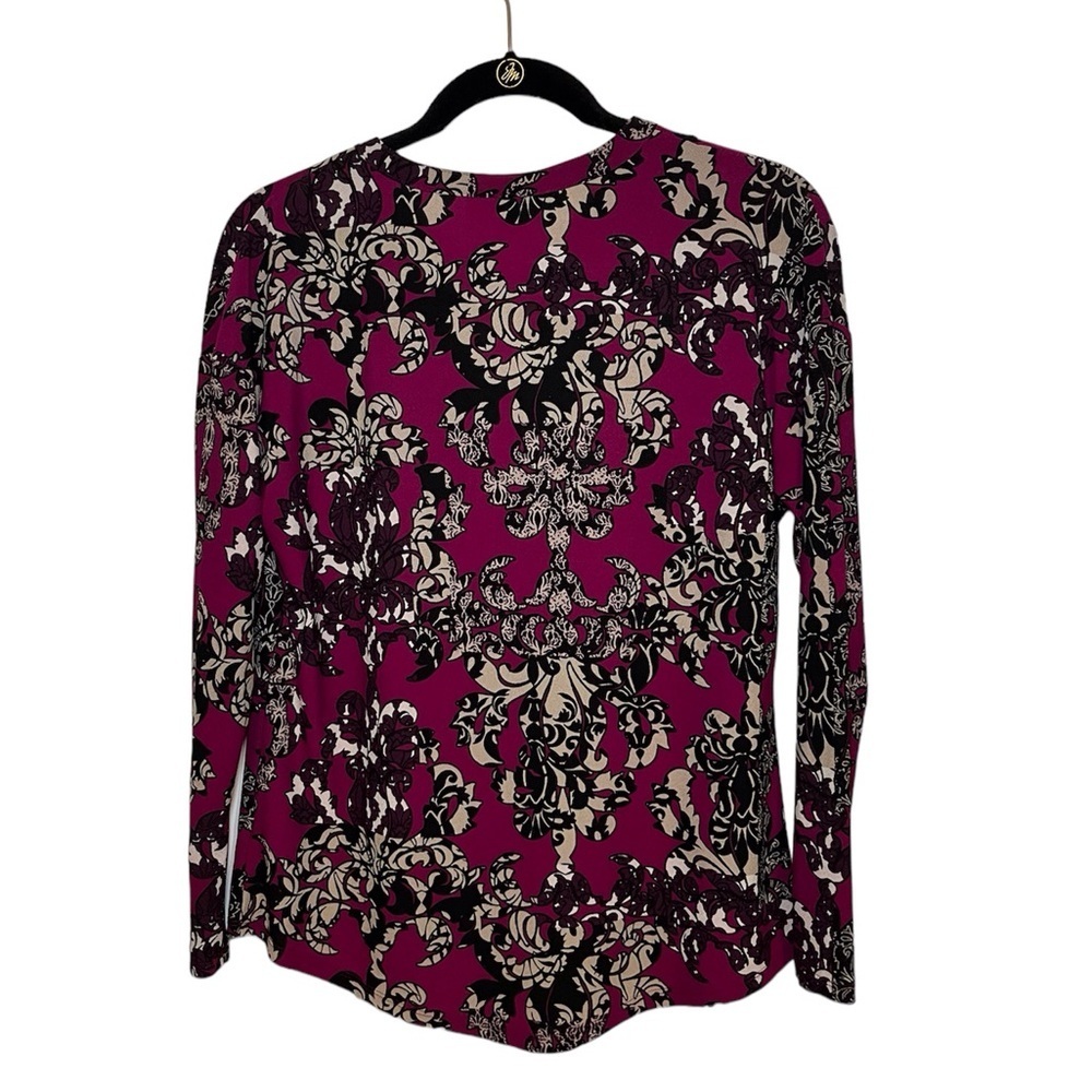Dana Buchman Purple flower Print Blouse Size:Small - Picture 3 of 5